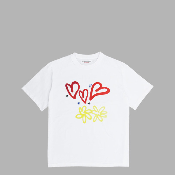 ★THE MUSEUM VISITOR★ LOGO SPRAY WASHED TSHIRTS WHITE 09640 HOUSEBY SPRAY PRINTED T-SHIRTS (WHITE) : THE MUSEUM VISITOR
