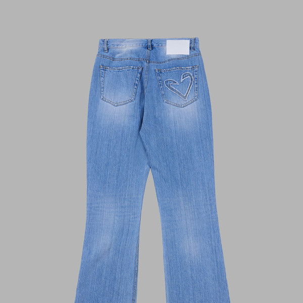 デニム・ジーパン THE MUSEUM VISITOR STAR DAMAGED BOOTSCUT DENIM PANTS MY666 STAR DAMAGED BOOTSCUT DENIM PANTS (LIGHT BLUE) : THE MUSEUM