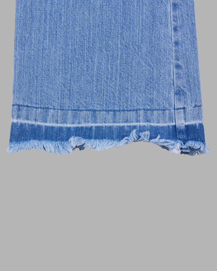 STAR DAMAGED BOOTSCUT DENIM PANTS (LIGHT BLUE) : THE MUSEUM