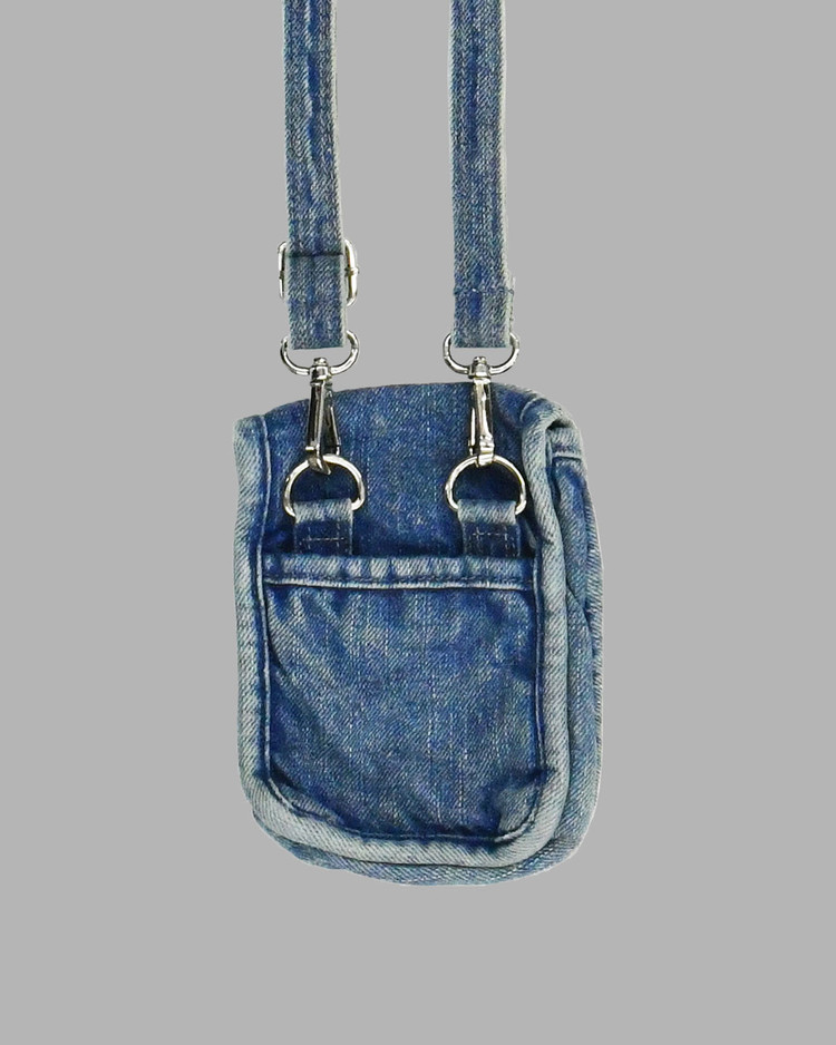 [THE MUSEUM VISITOR]★WASHED DENIM MINIBAG WASHED DENIM MINIBAG (WHITE BLUE) : THE MUSEUM VISITOR