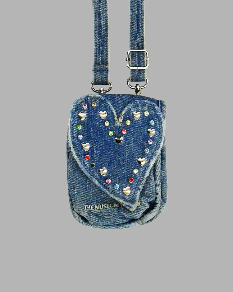 ★関税込★THE MUSEUM VISITOR★HEART GEM DENIM MINI BAG★ HEART GEM DENIM MINI BAG : THE MUSEUM VISITOR