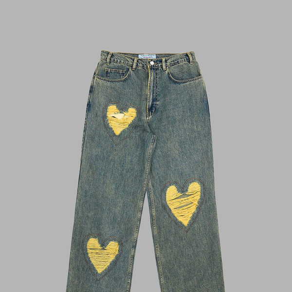 [THE MUSEUM VISITOR]★HEART DESTROYED DENIM PANTS eb0b919e1a9ff.jpg