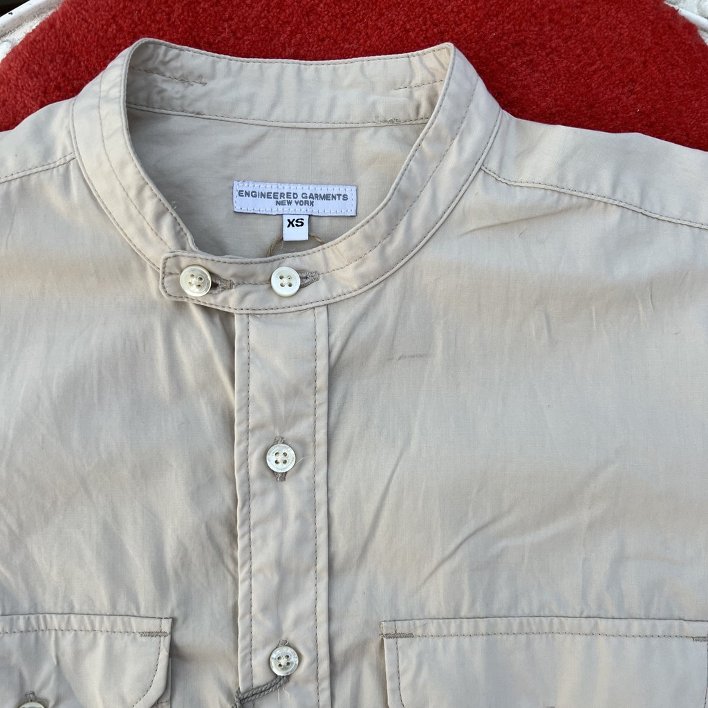 ENGINEERED GARMENTS Banded Collar Shirt -Khaki