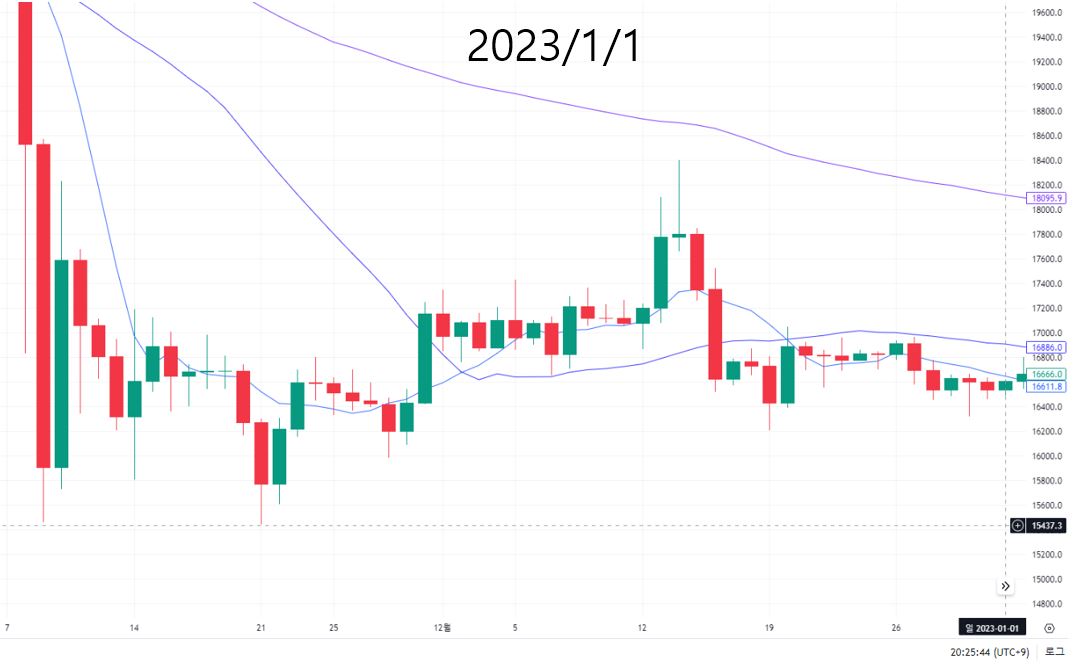 1월1일 비트코인 가격 16600
