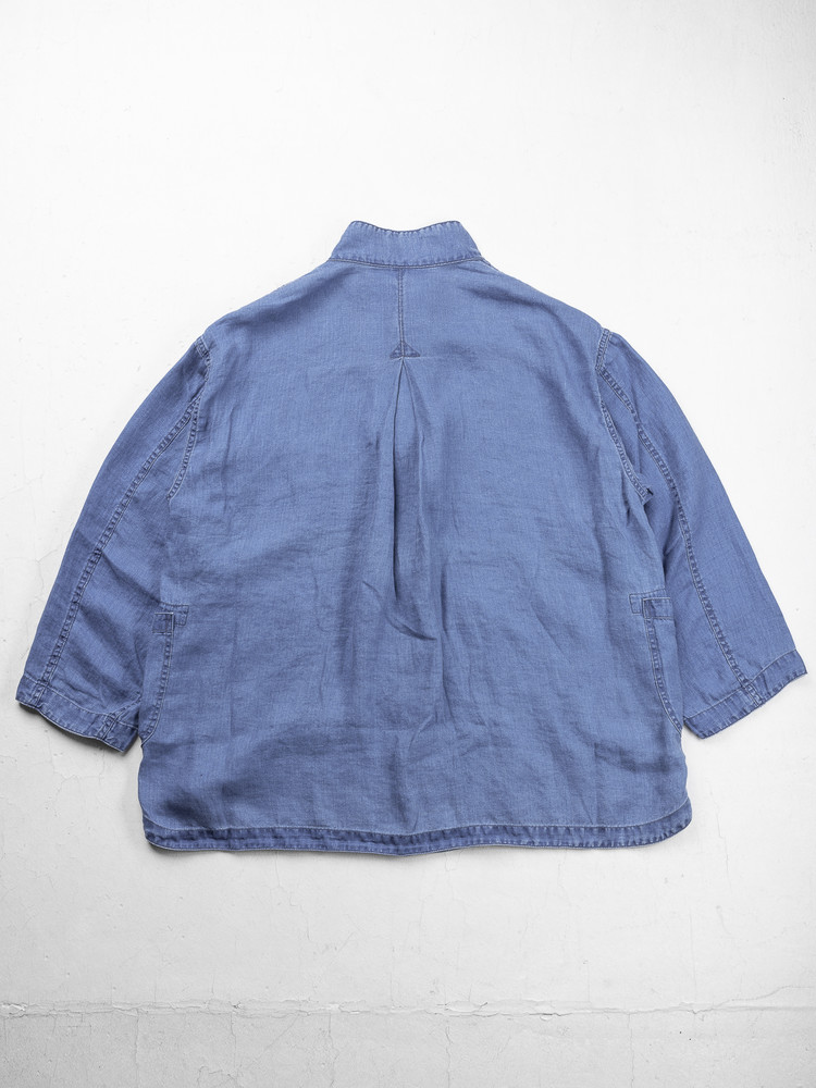 Porter Classic [포터 클래식] - Indigo Linen Chinese Jacket - Indigo