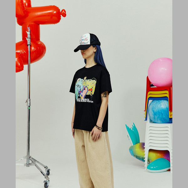 PARTY LOGO MESH CAP (BLACK) : THE MUSEUM VISITOR