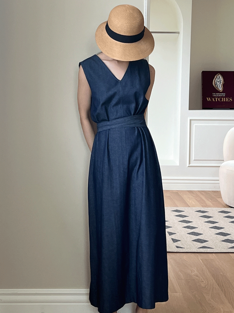 잭 데님 롱 원피스 COLOR 비트루, BETRUE