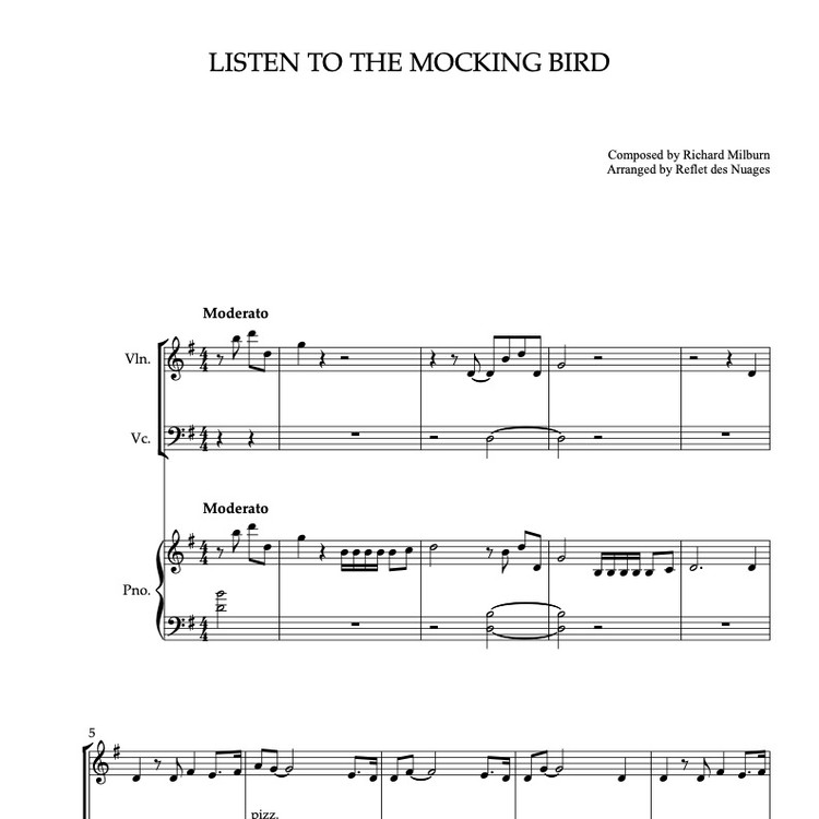 Listen to the Mocking-Bird Sheet music for Viola 