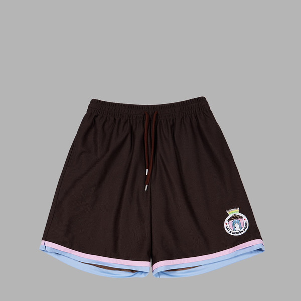 ◆THE MUSEUM VISITOR◆ LOGO STITCHED MESH SHORTS BLACK 08301 LOGO STITCHED MESH SHORTS (BLACK) : THE MUSEUM VISITOR