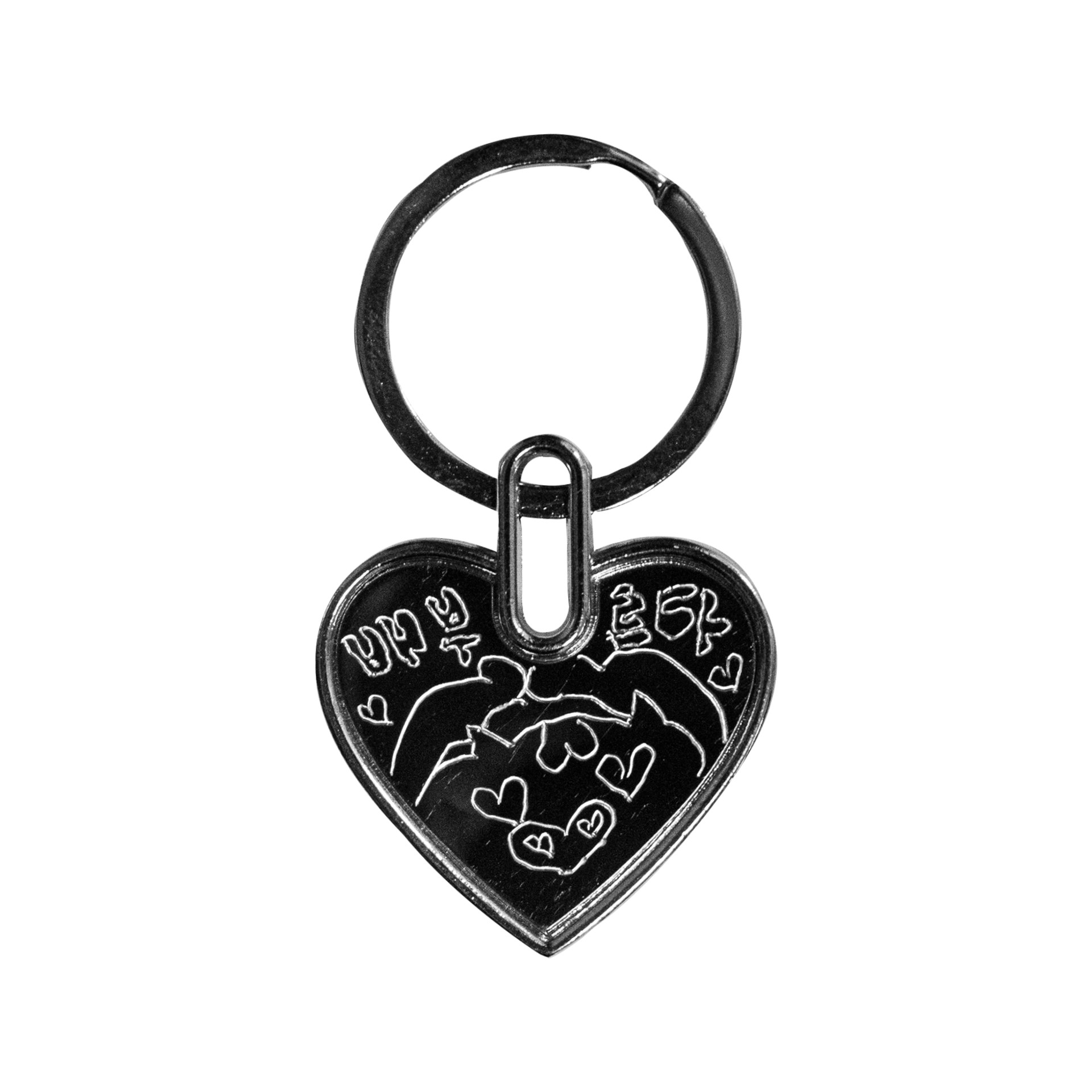 DOUBLE SIDE HANDY-PIECE HEART KEY RING : twostandard