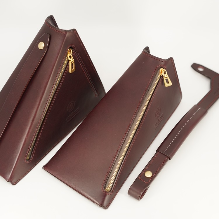 Leather Triangle Purse, Leather coin pouch, Handmade Wallet