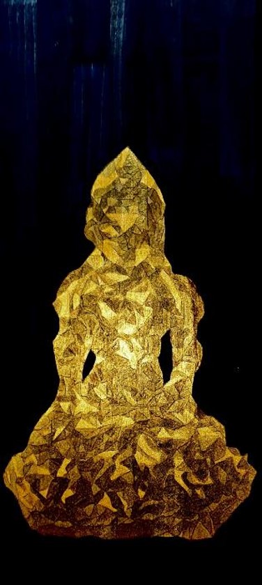 Avalokitesvara  아카시아나무에 옻칠, 금 35x78cm 2020