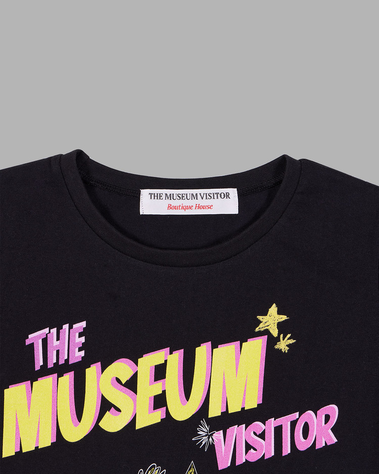 [THE MUSEUM VISITOR]★PUTTI PRINTED CROP T-SHIRTS PUTTI PRINTED CROP T-SHIRTS (BLACK) : THE MUSEUM VISITOR