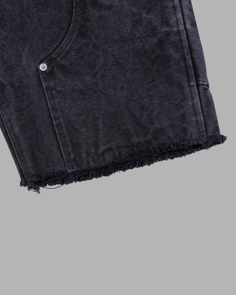 CAT PRINTED DYEING SHORTS (BLACK) : THE MUSEUM VISITOR