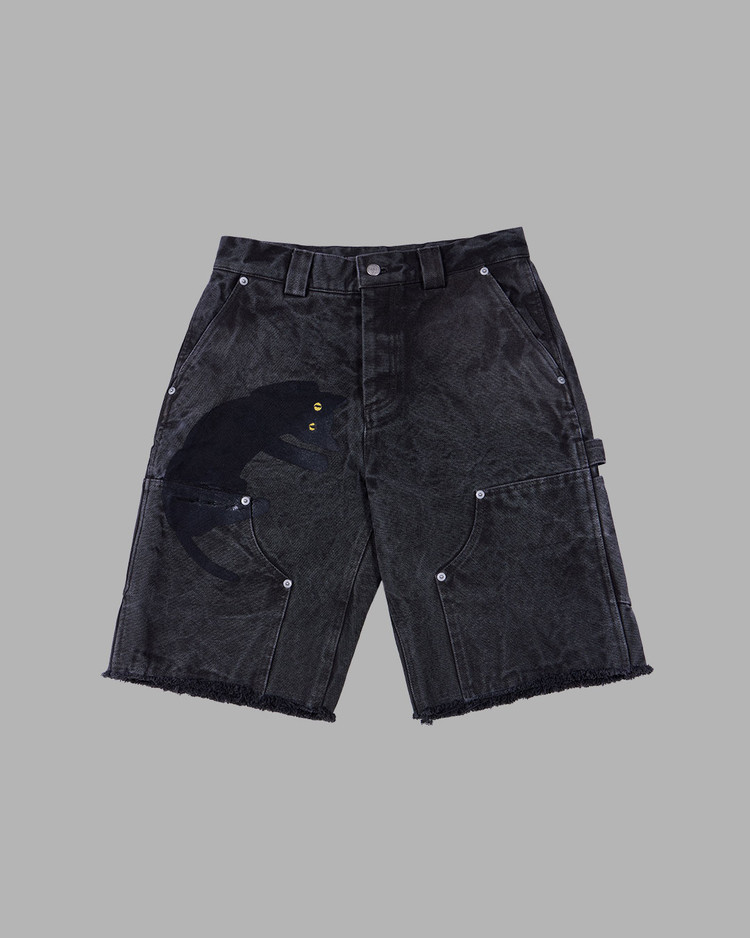 [THE MUSEUM VISITOR]★韓国人気★CAT PRINTED DYEING SHORTS CAT PRINTED DYEING SHORTS (BLACK) : THE MUSEUM VISITOR