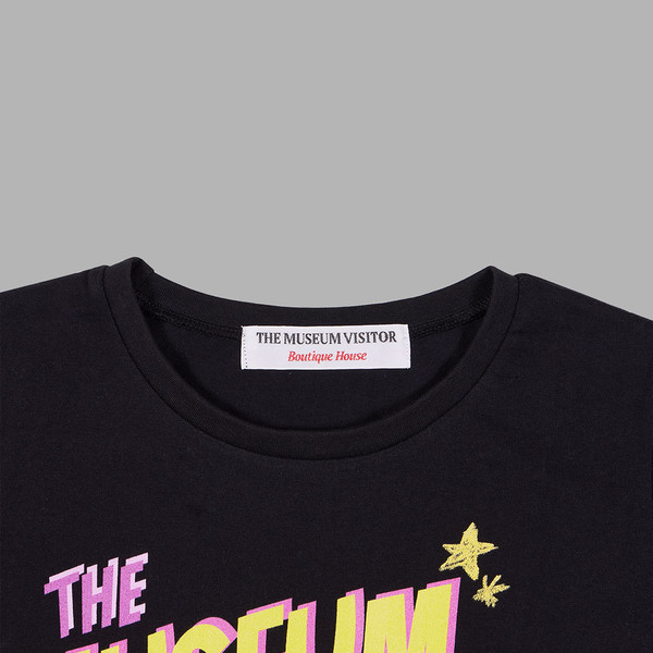 ◆THE MUSEUM VISITOR◆ CROP HEART PRINTED TSHIRTS BLACK 1422 HEART PRINTED ART JERSEY T-SHIRTS (BLACK) : THE MUSEUM VISITOR
