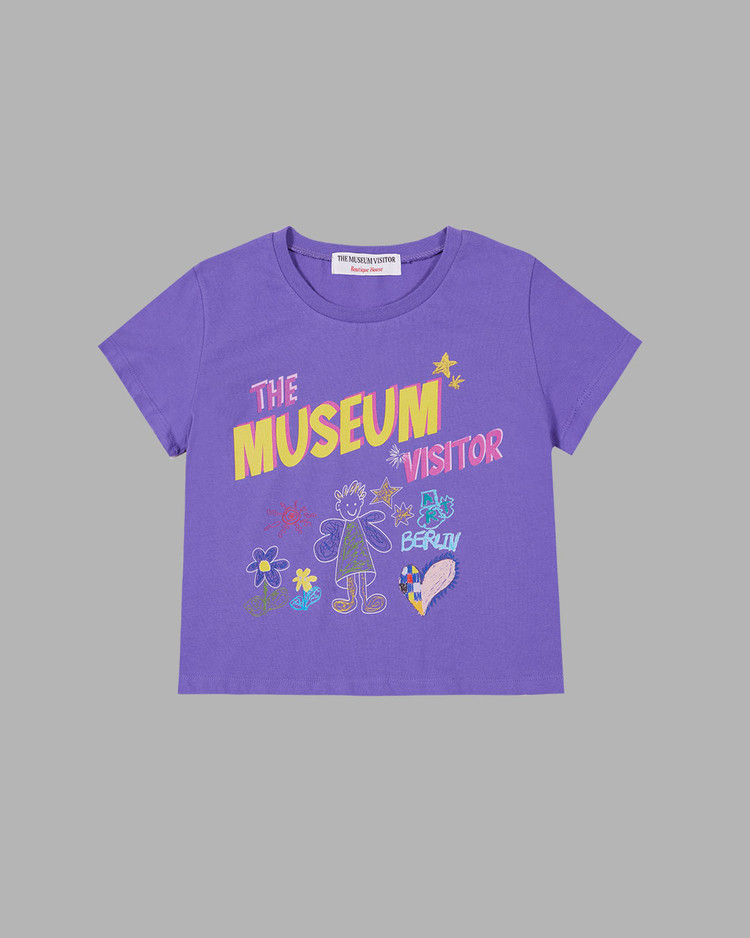 [THE MUSEUM VISITOR]★PUTTI PRINTED CROP T-SHIRTS PUTTI PRINTED CROP T-SHIRTS (PURPLE) : THE MUSEUM VISITOR