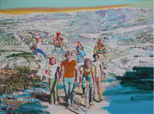 권여현, 낯선 숲의 일탈자들, 194x260cm, Oil on Canvas, 2022