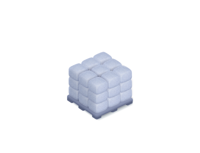 <div style="padding-top:20px;"><div style="font-size:36px; color:#333880; font-weight:600; letter-spacing: -1px; ">본체 블록</div> <div style="font-size:24px; color:#333880; padding:10px 0 280px 0; font-weight:600; letter-spacing: -1px; "> <span style="color:#191919; ">면적</span> 2㎡ <span style="color:#191919; font-weight:400; padding:0 4px 0 4px; ">/</span><span style="color:#191919; "> 무게</span> 약 1.68톤 </div> <div style="font-size:20px; color:#333880; padding:0 0 16px 0; font-weight:500; letter-spacing: -1px; ">뒷블록은 2단 적재운반</div></div>