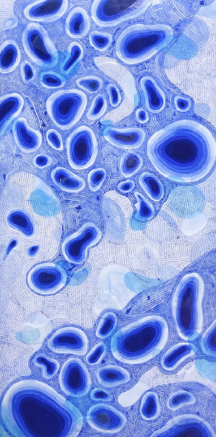 blue , 2021, Acrylic on canvas, 100 x 50cm