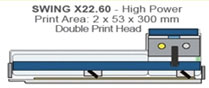 SWING X22.60 (더블헤드)  최대 인쇄 영역 2 X 53 x 300mm