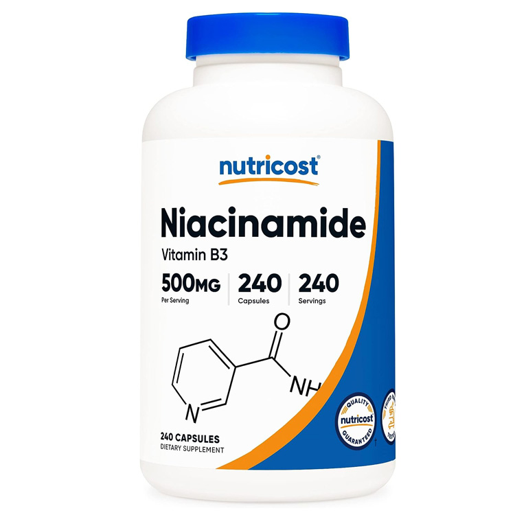 뉴트리코스트 나이아신아마이드 (비타민 B3) 500mg 240캡슐 / Nutricost Niacinamide (Vitamin
