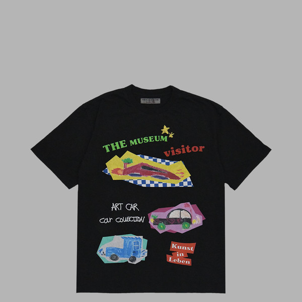 ★THE MUSEUM VISITOR★ CAR DRAWING VINTAGE WASHED TSHIRTS OF CAR DRAWING VINTAGE WASHED T-SHIRTS (BLACK) : THE MUSEUM VISITOR