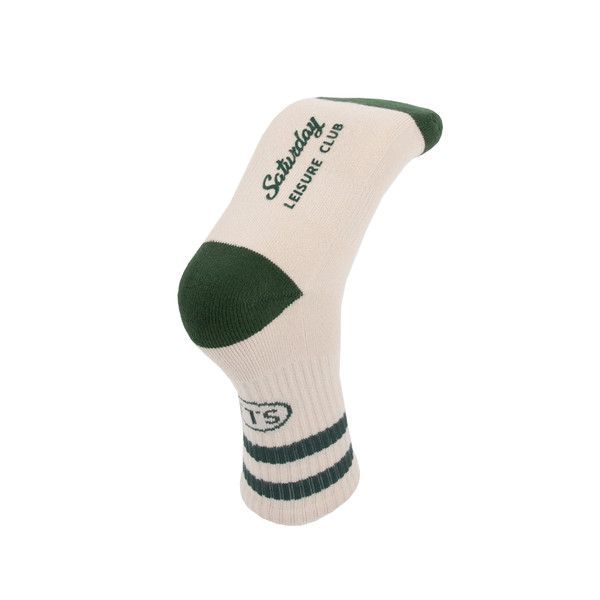 ◆SATUR◆ Leisure Stripe Socks Ivory British Racing Green ◇SATUR◇ Leisure Stripe Socks Ivory British Racing Green