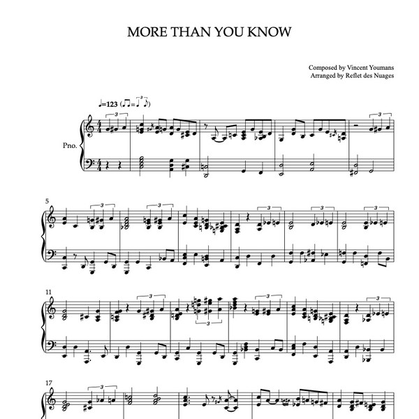 PIANO SOLO SHEET MUSIC] More Than You Know : MUSICALIBRA