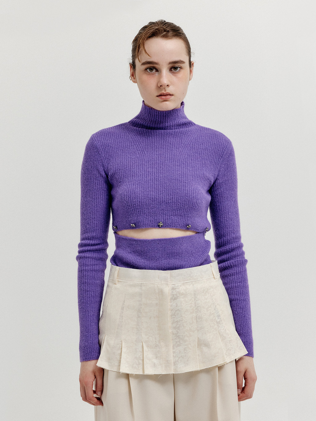 [EENK] / ☆ XIES Layered Pleats Skirt Belt / Ivory XIES Layered Pleats Skirt Belt - Ivory : EENK