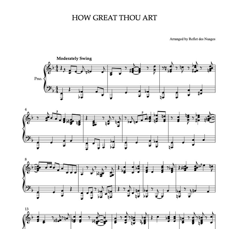 PIANO SOLO SHEET MUSIC] How Great Thou Art : Musicalibra