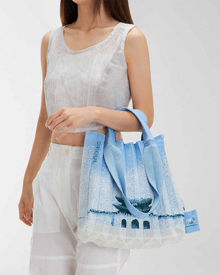 2Way Shopper Bag SEOUL Edition OceanSky : PLEATSMAMA: Sustainable