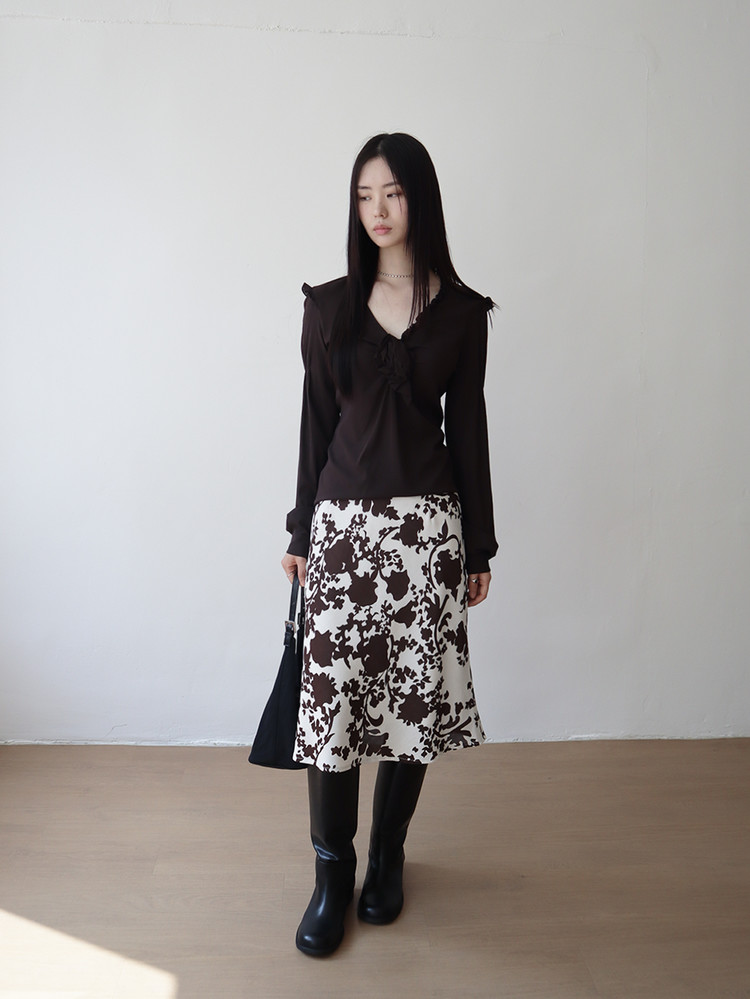 VINTAGE FLOWER PATTERN SKIRT oaens