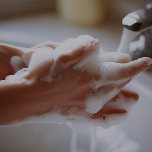 <h4><strong>거품 손세정</strong></h4><h6>작업전실 | 주방공간 | 진료실 | 화장실</h6><h6>작업자 | 조리사 | 의료진 | 어린이</h6>