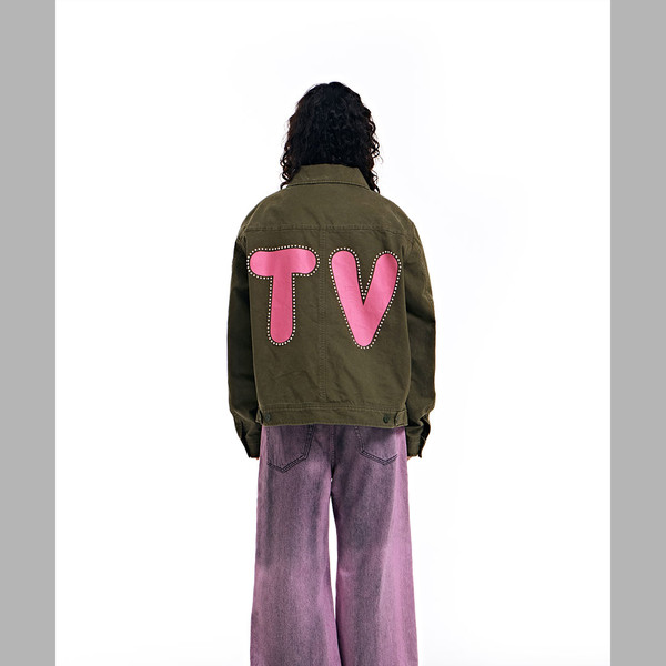 STUD BACK LOGO CARPENTER JACKET (KHAKI) : THE MUSEUM VISITOR