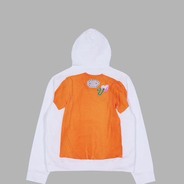 パーカー・フーディ [THE MUSEUM VISITOR]LETTERING T-SHIRTS PRINTED ZIP UP HOODY LETTERING T-SHIRTS PRINTED ZIP UP HOODY (WHITE) : THE MUSEUM