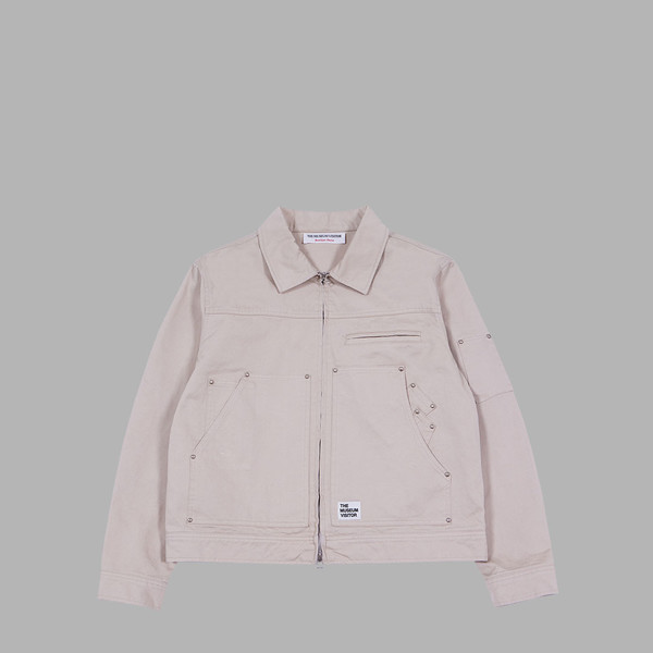 STUD BACK LOGO CARPENTER JACKET (BEIGE) : THE MUSEUM VISITOR