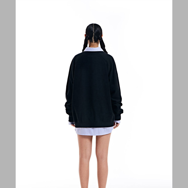 HEART PRINTED INSIDE-OUT SWEATSHIRTS (BLACK) : THE MUSEUM