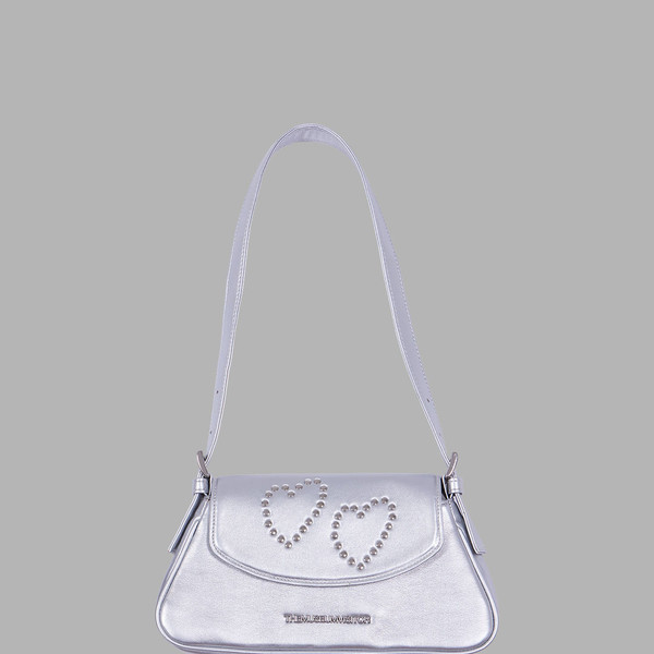 ☆韓国の人気☆【THE MUSEUM VISITOR】☆HEART STUD MINI BA.G☆ HEART STUD MINI BAG (SILVER) : THE MUSEUM VISITOR