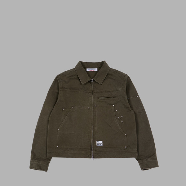 ★THE MUSEUM VISITOR★ STUD BACK LOGO CARPENTER JACKET KHAKI STUD BACK LOGO CARPENTER JACKET (KHAKI) : THE MUSEUM VISITOR