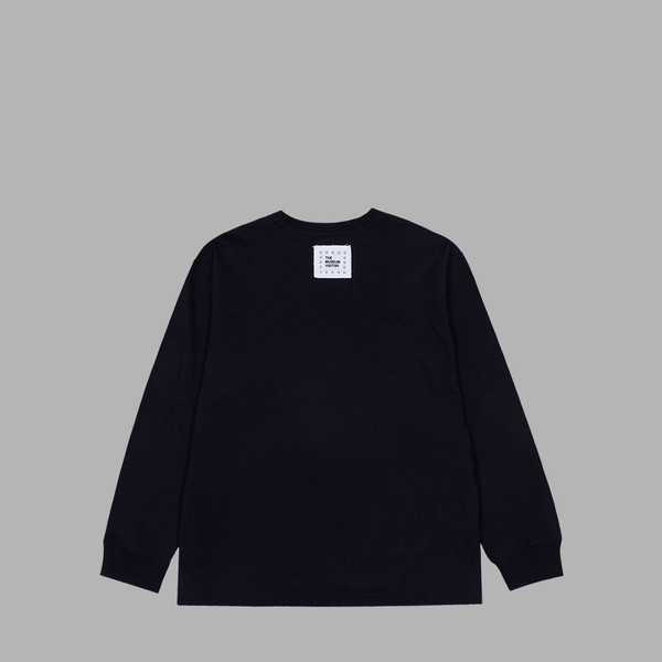 BLURRED HEART PRINTED LONG SLEEVE (BLACK) : THE MUSEUM VISITOR