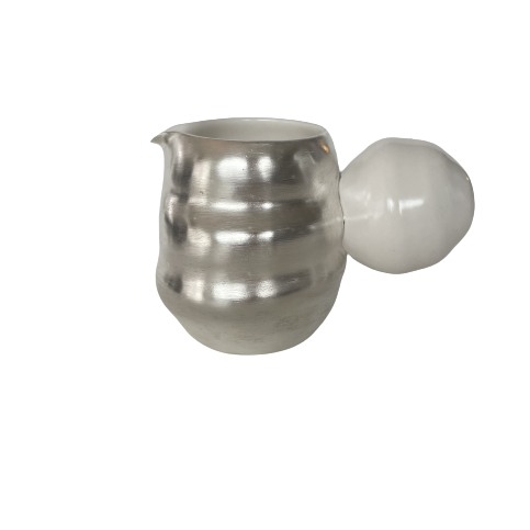 Curve Tea pot (silver+ white) : Quartz