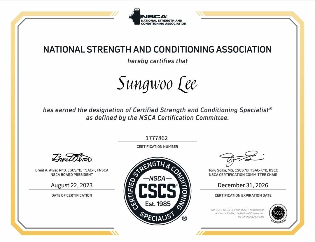 CSCS, NSCA-CPT, ASNC (NSCA Korea) 비교 합격 후기 : NSCA KOREA