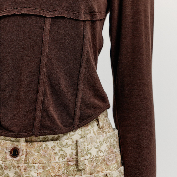 【LENIC&MCCOY】 Bustier Layered Inner T-shirt / 追跡付 McQueen Bustier Print T-Shirt | Neiman Marcus