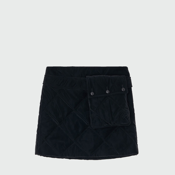 XOPO Quilted Pocket Mini Skirt - Black : EENK SHOP