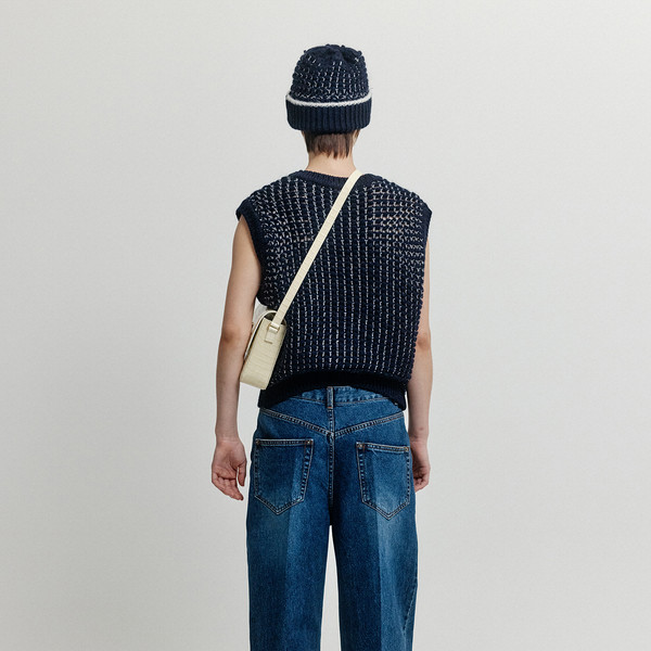 [EENK] / ☆ XEEY Beanie / Navy/Ivory XEEY Beanie - Navy/Ivory : EENK SHOP