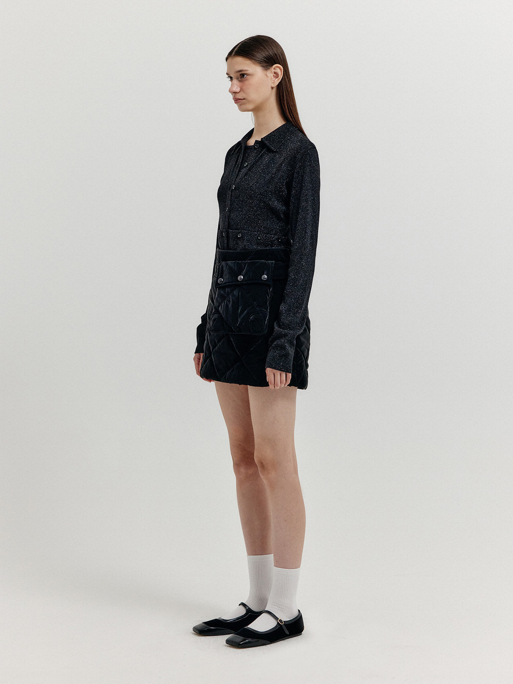 XOPO Quilted Pocket Mini Skirt - Black : EENK SHOP XOPO Quilted Pocket Mini Skirt - Black : EENK SHOP