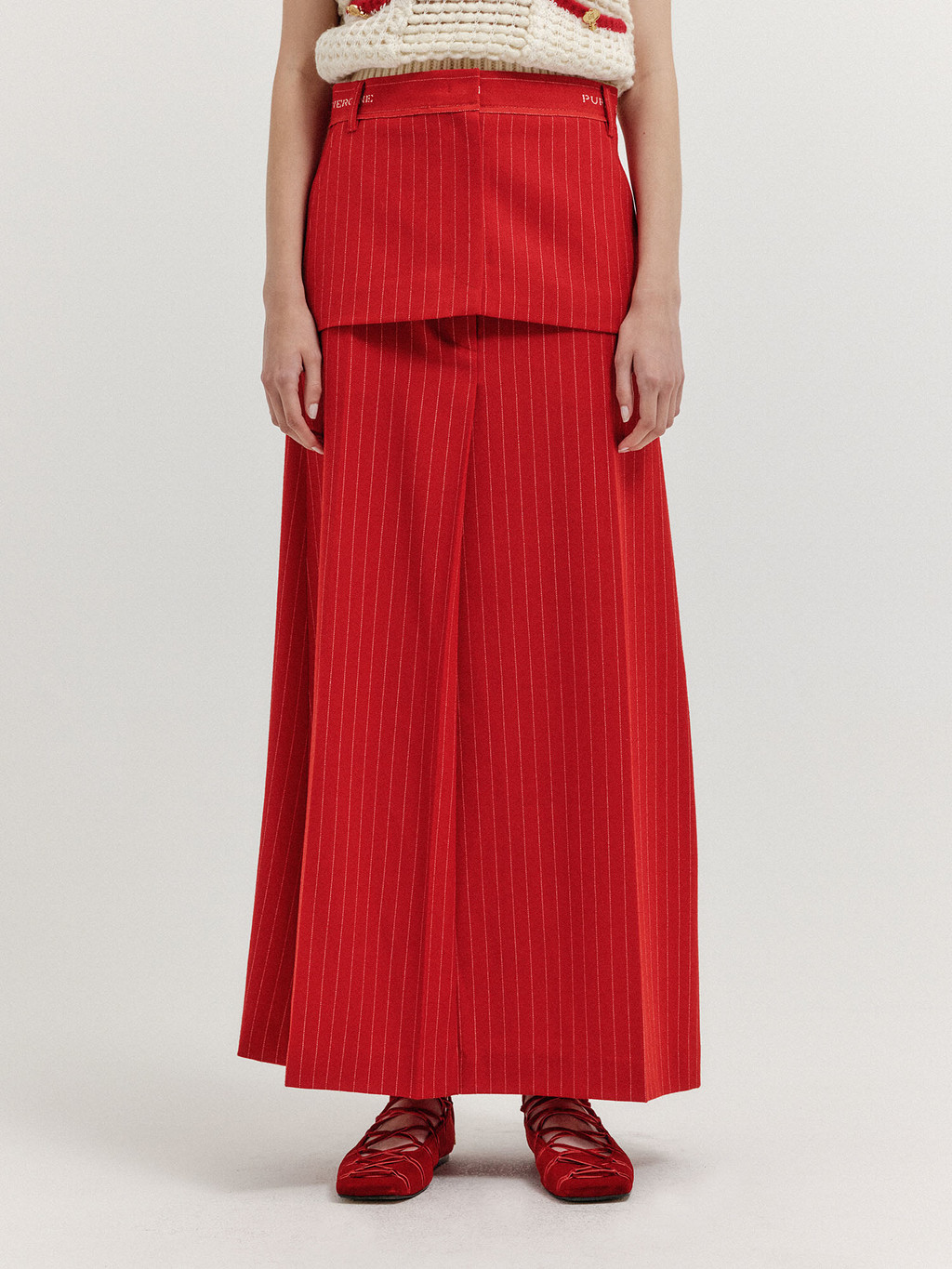 [EENK] / ☆ XINAN Layered Skirt Belt / Red XINAN Layered Skirt Belt - Red : EENK SHOP