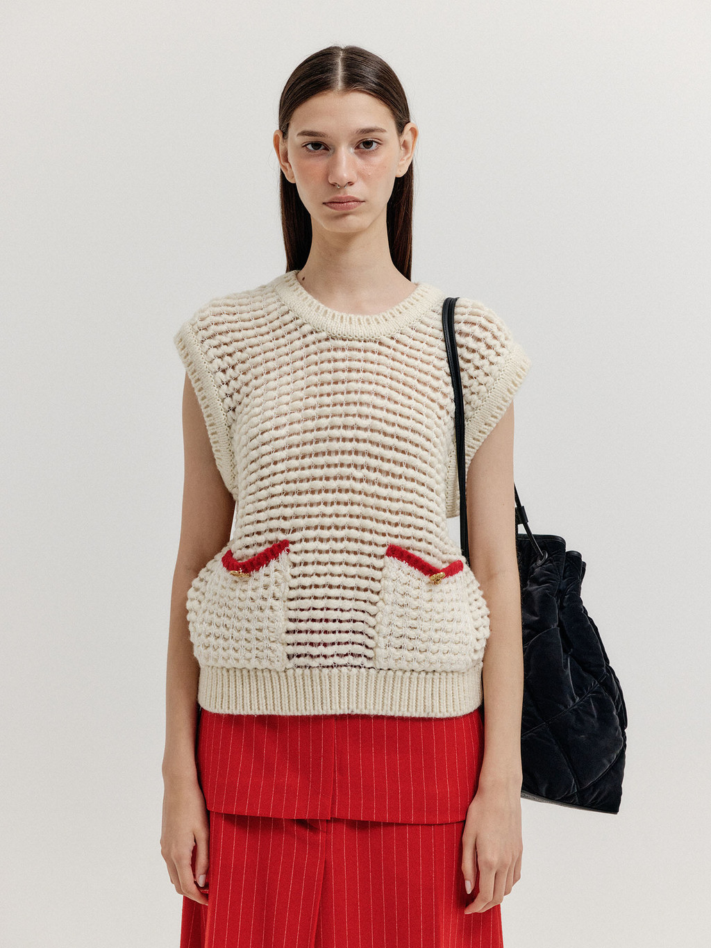 [EENK] / ☆ XINAN Layered Skirt Belt / Red XINAN Layered Skirt Belt - Red : EENK SHOP