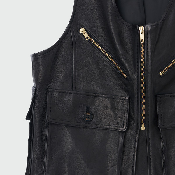 Leather utility vest hotsell